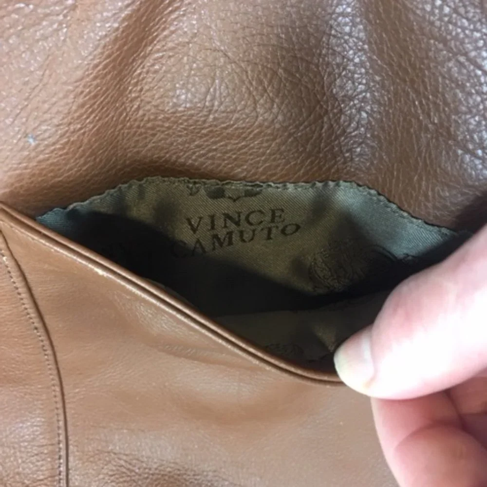 Vince Camuto Soft Brown Leather HOBO Handbag - Picture 5 of 15